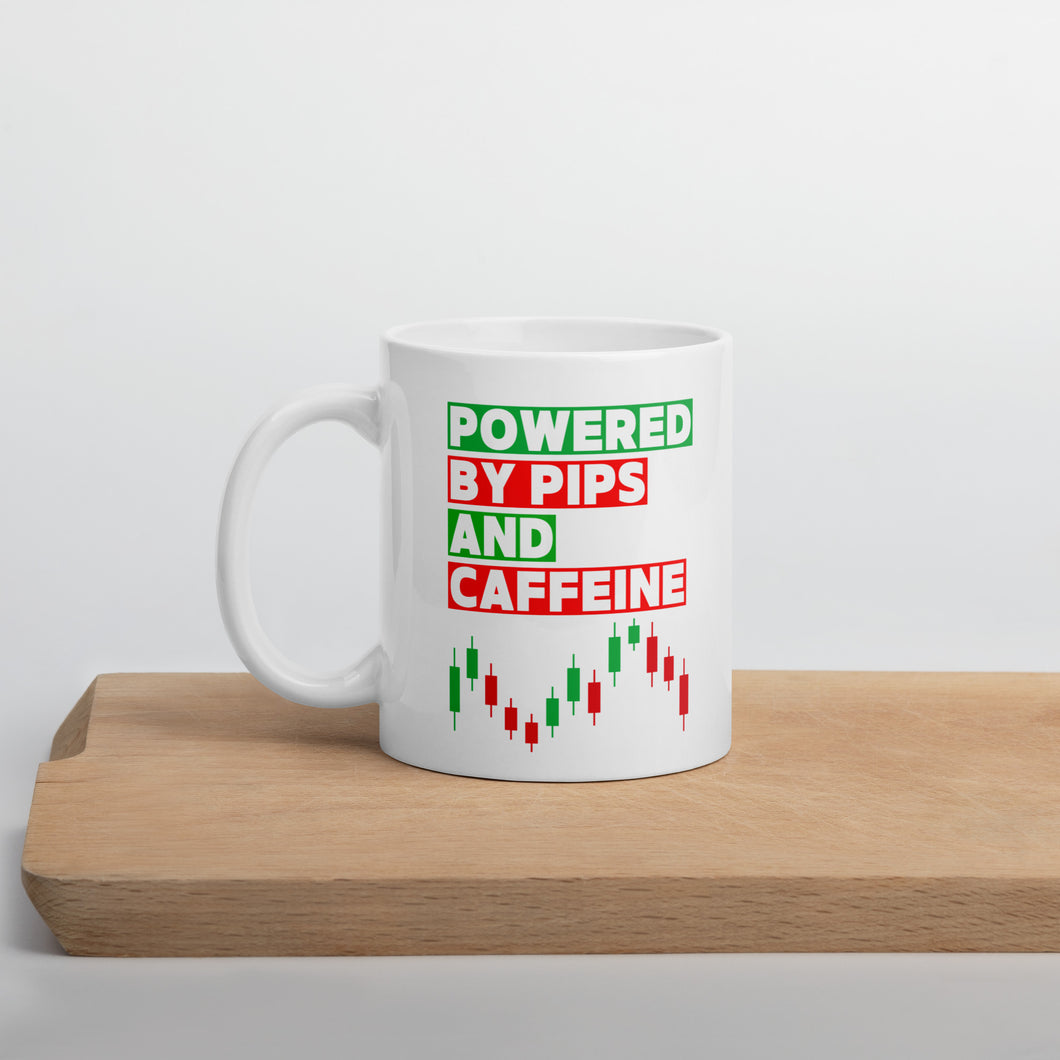 Forex Trader Coffee Mug Powered by Pips and Caffeine