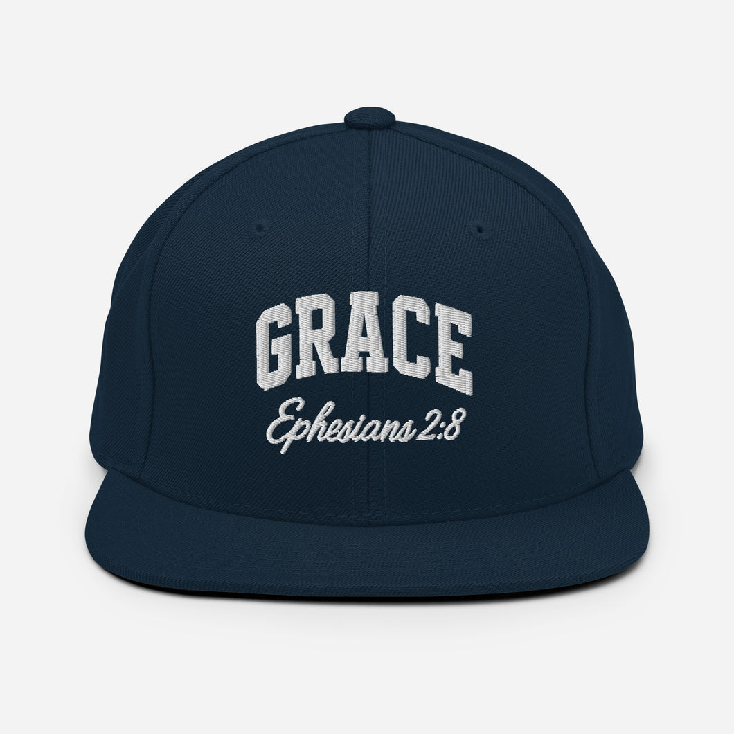 Grace Ephesians 2:8 Snapback Hat – Christian Embroidered Cap