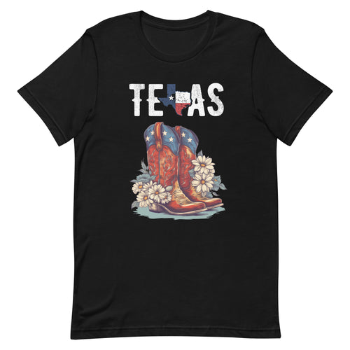 Western wear - Country and western - Texas Pride Cowboy Boots Floral Graphic Tee